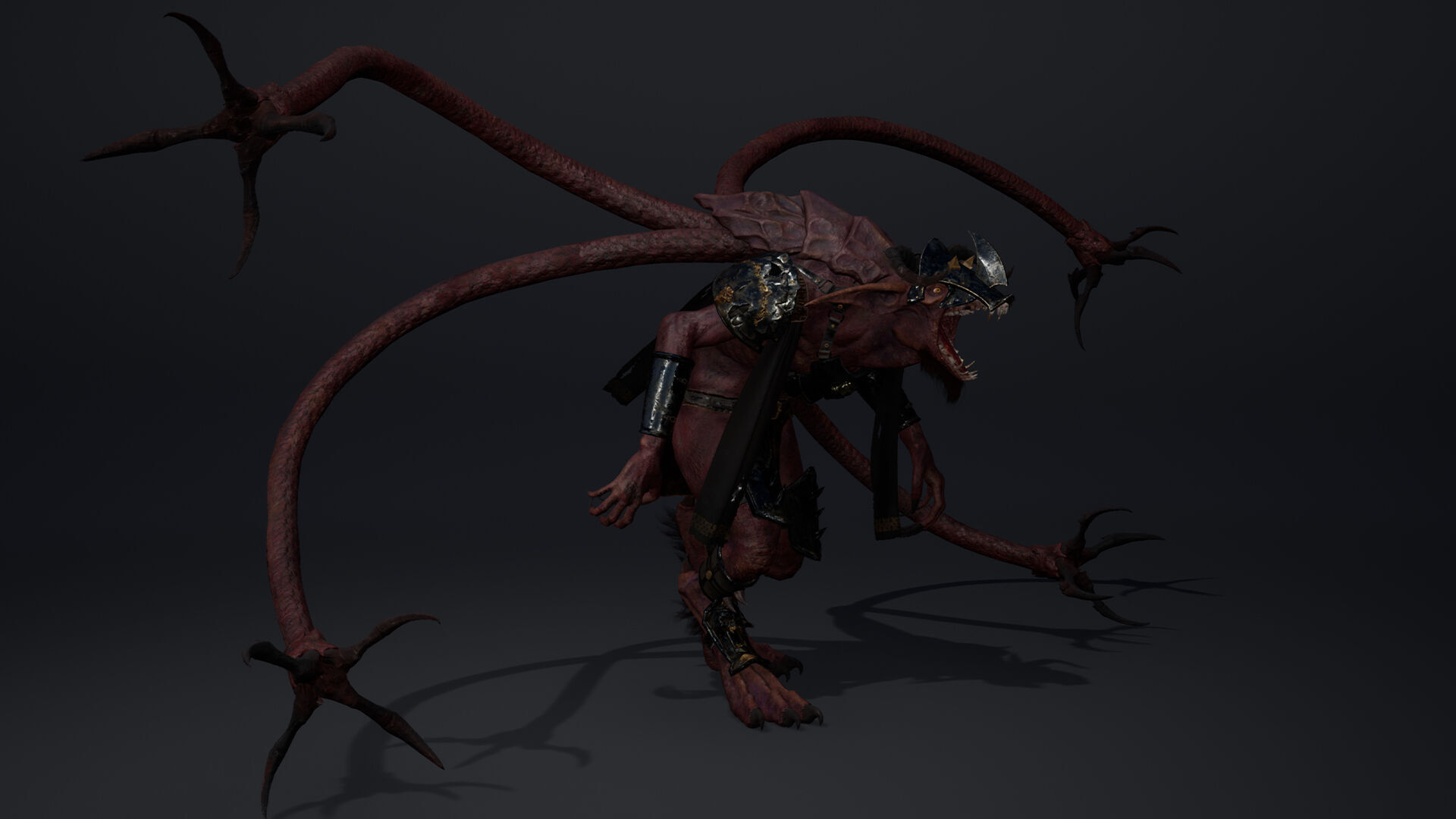 Shadow Swordman Low-poly 3D model_37