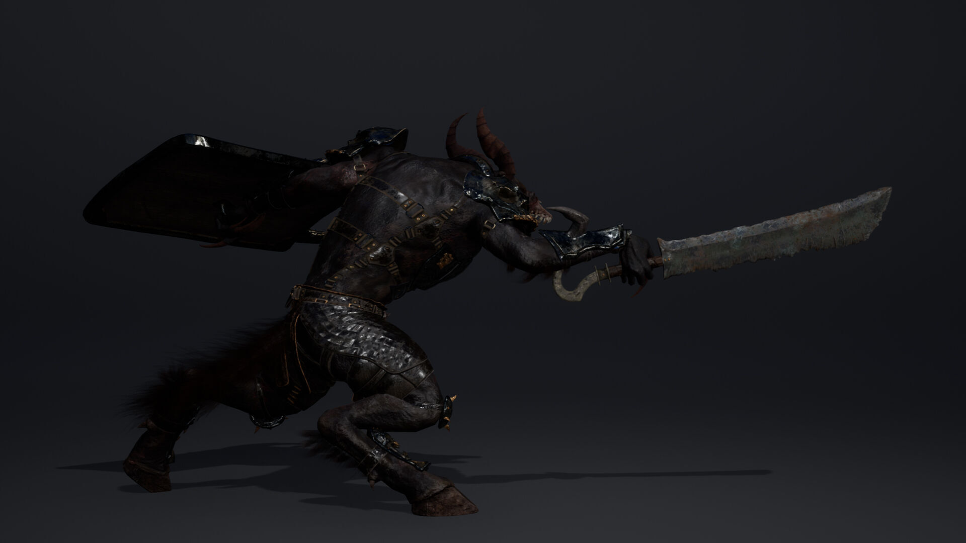 Shadow Swordman Low-poly 3D model_25