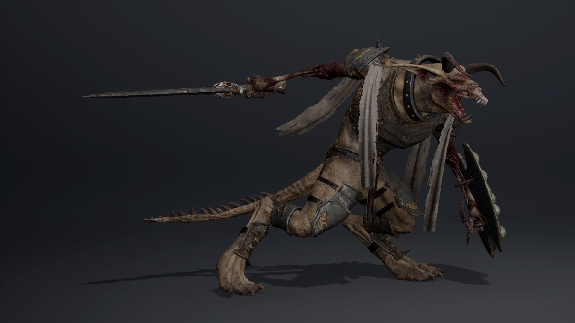 Shadow Swordman Low-poly 3D model_32