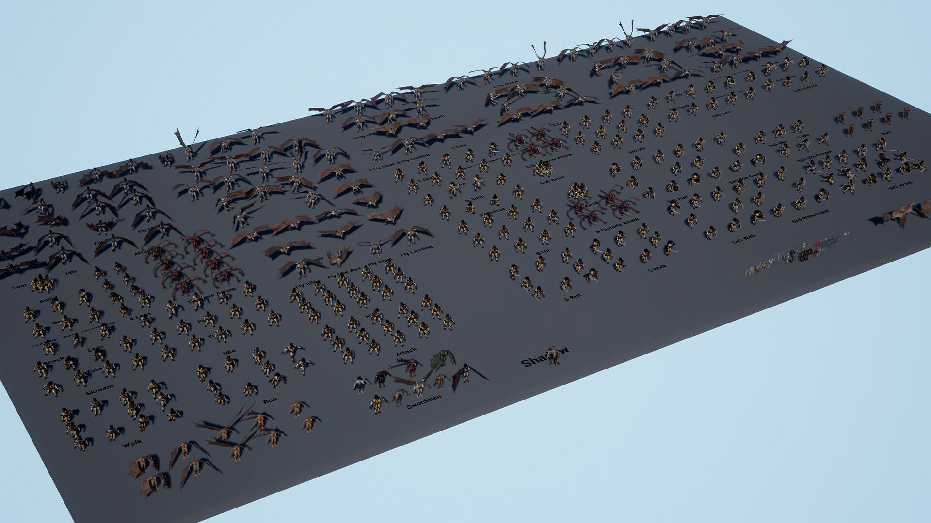 Shadow Swordman Low-poly 3D model_13