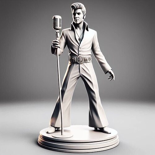 Elvis Presley Statue  3D Printable RockNRoll Icon 3D print model