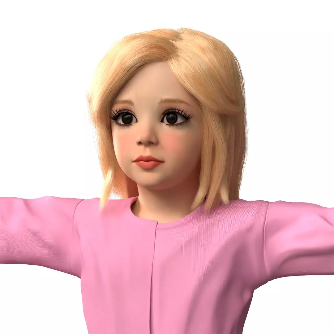 mia kid Girl Rig 3D model 3D model_0