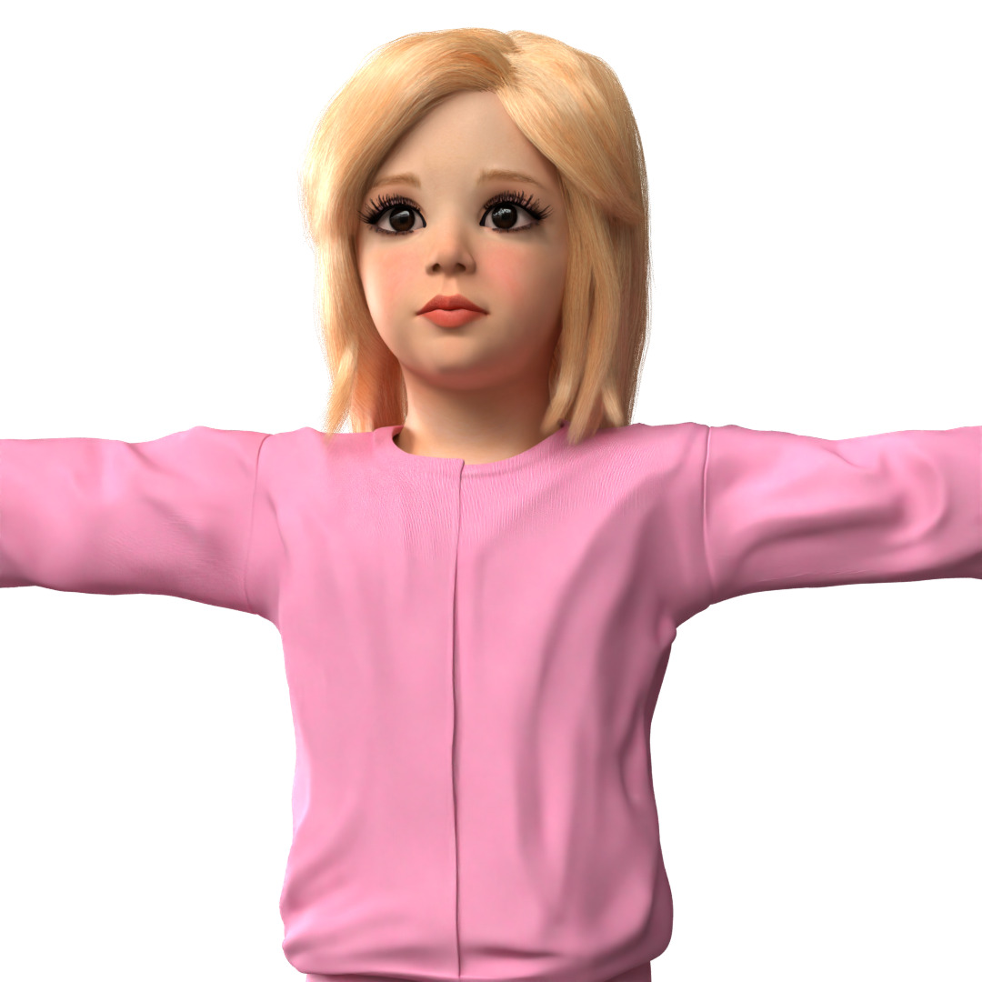 mia kid Girl Rig 3D model 3D model_10