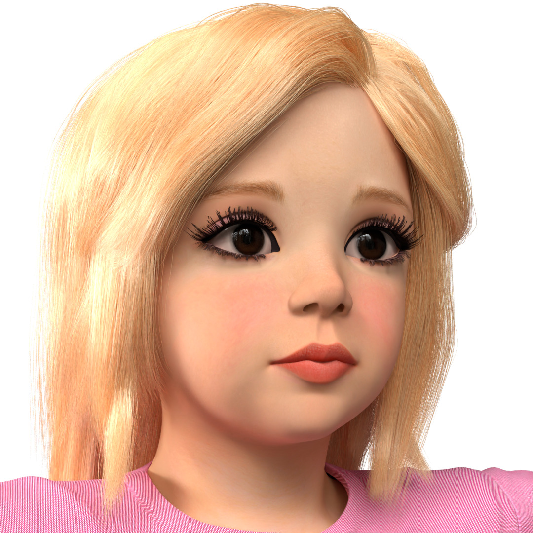 mia kid Girl Rig 3D model 3D model_11