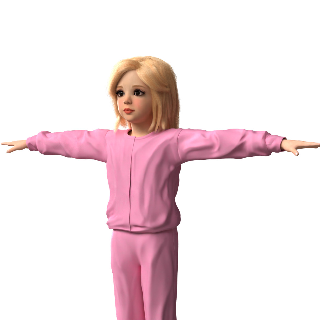 mia kid Girl Rig 3D model 3D model_6