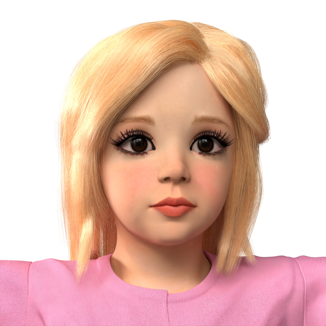 mia kid Girl Rig 3D model 3D model_4
