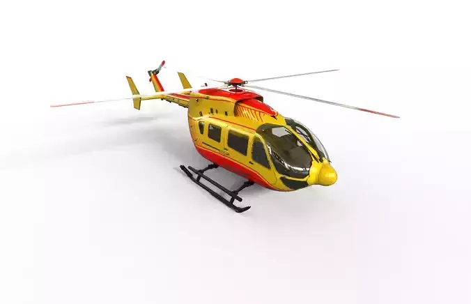 EC145 Helicopter Low-poly 3D model