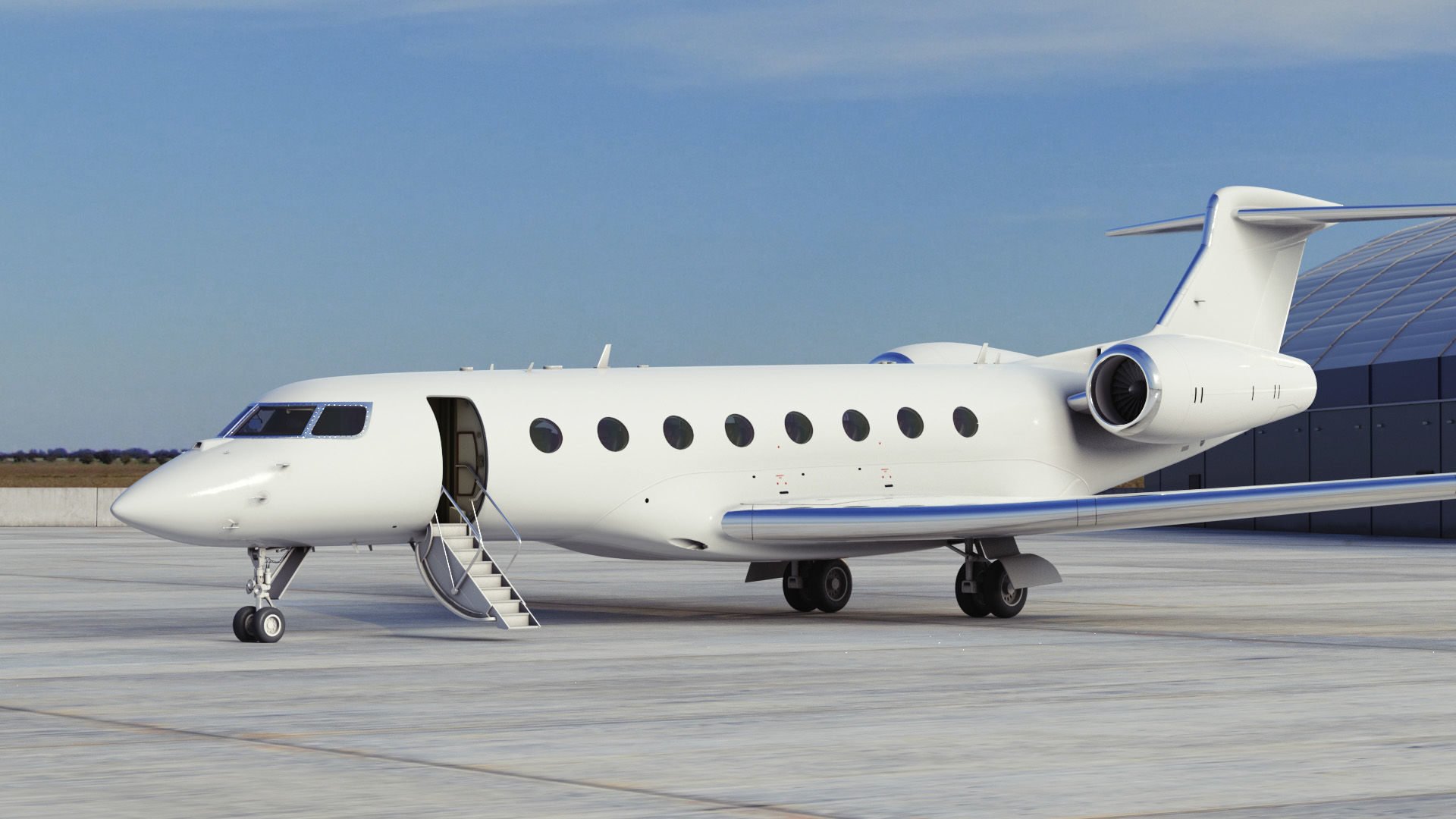 Large Private Jet Rigged for Maya 3D model_2