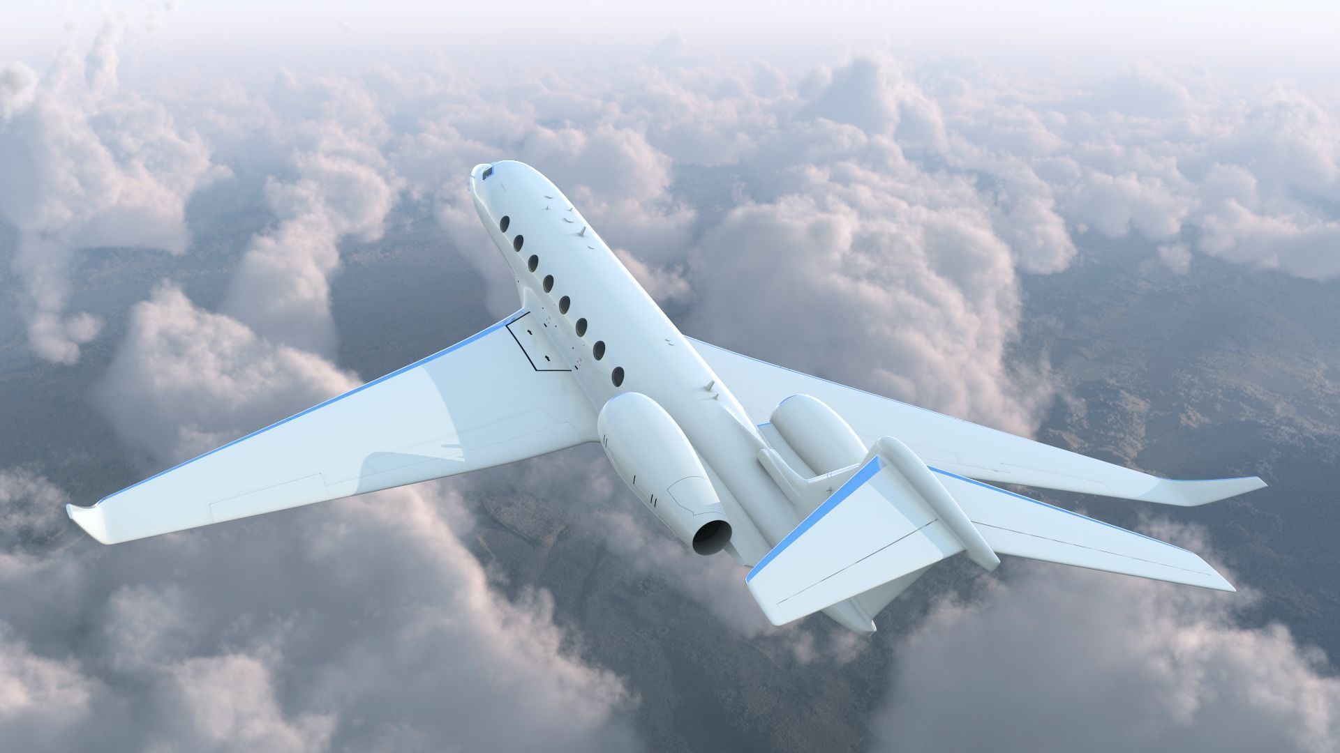 Large Private Jet Rigged for Maya 3D model_5