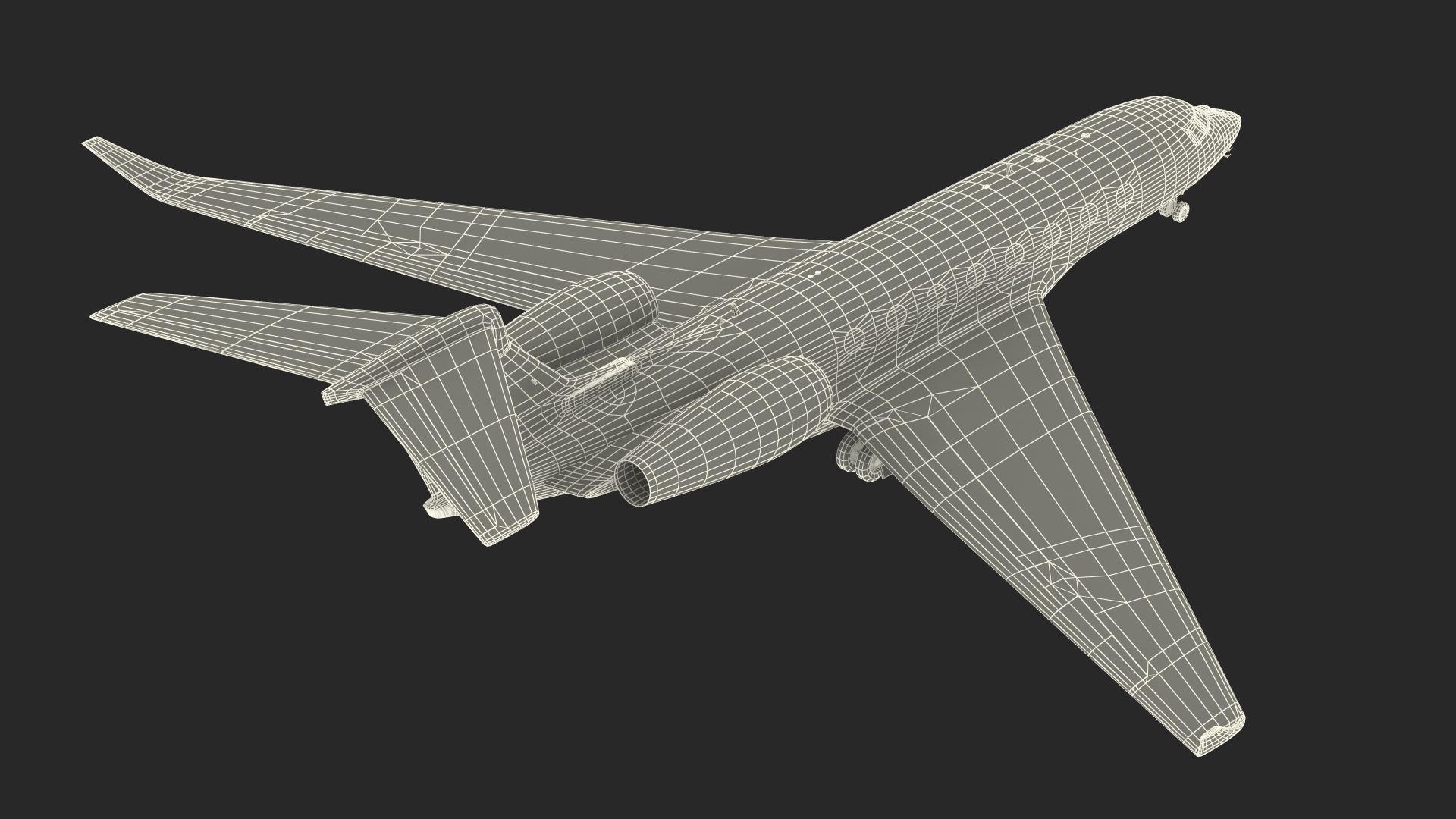Large Private Jet Rigged for Maya 3D model_31