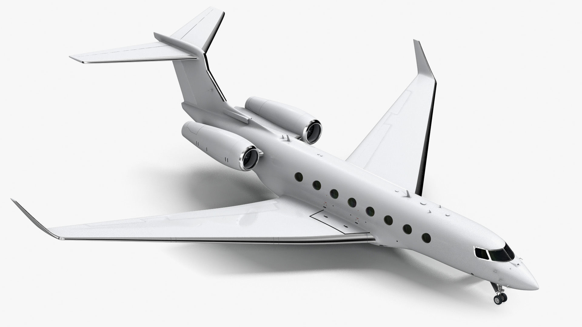Large Private Jet Rigged for Maya 3D model_9