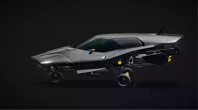  Futuristic Hover Car Sleek Sci-Fi Concept Vehicle