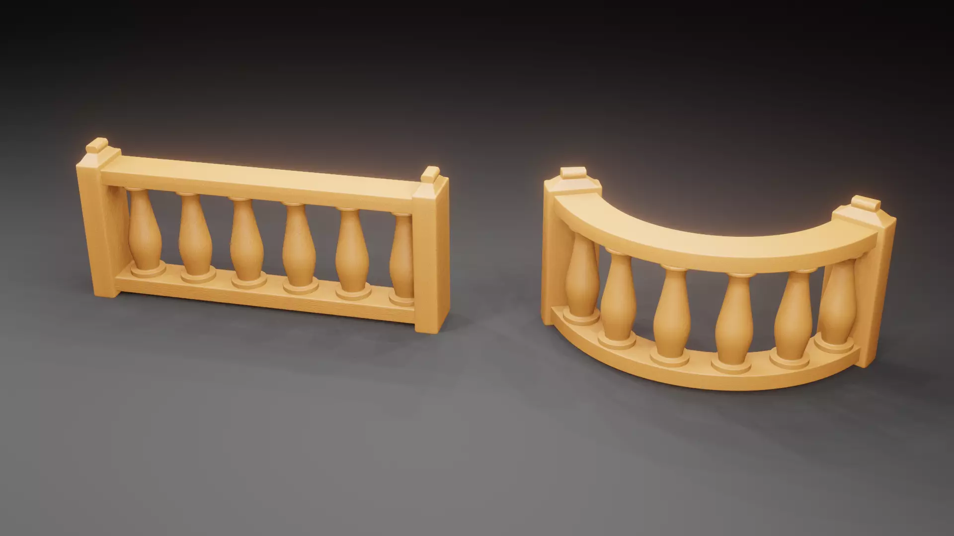 Balustrade Railings 3D model_0