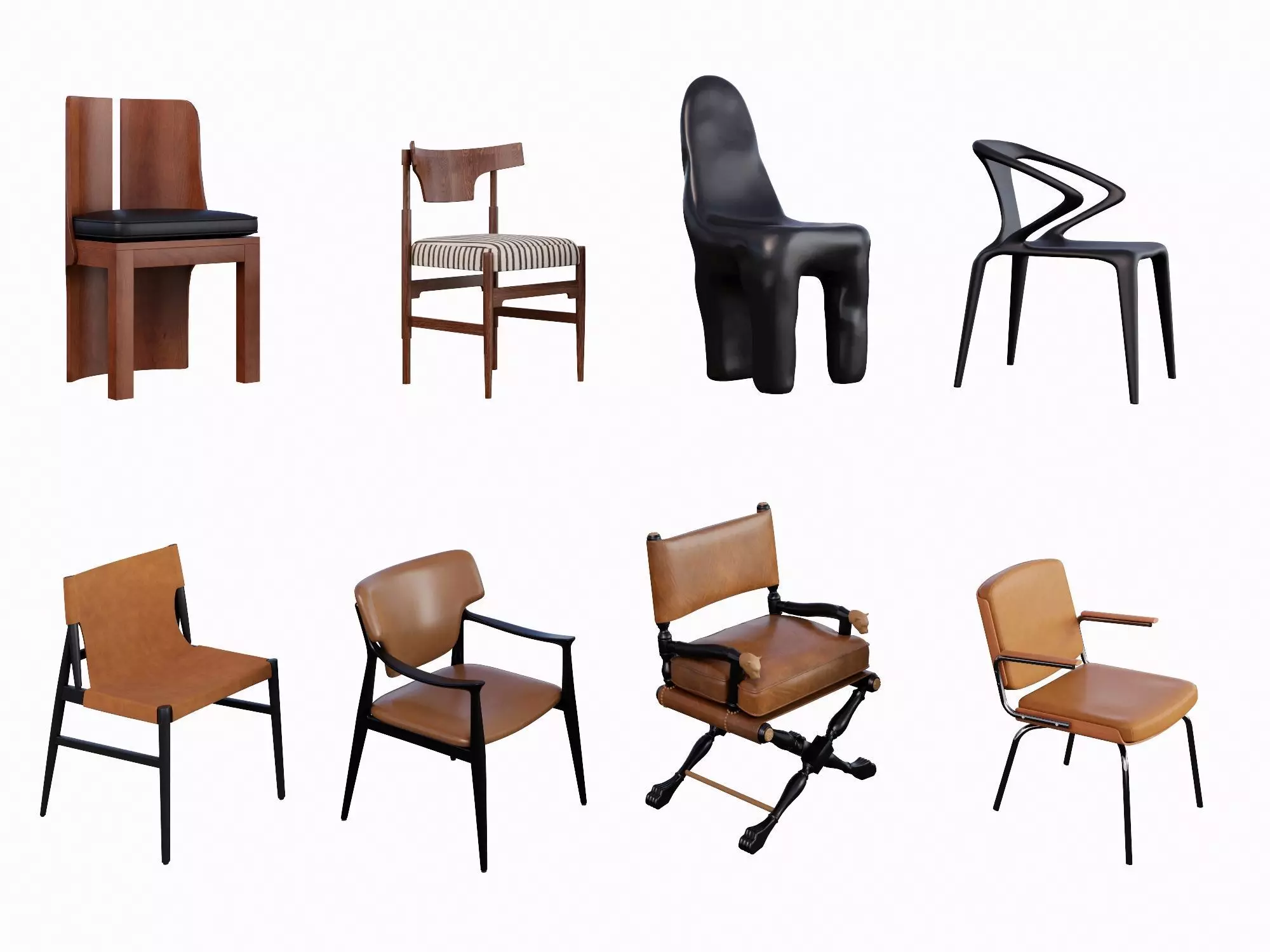 Material Fusion Chair Collection 3D model_0