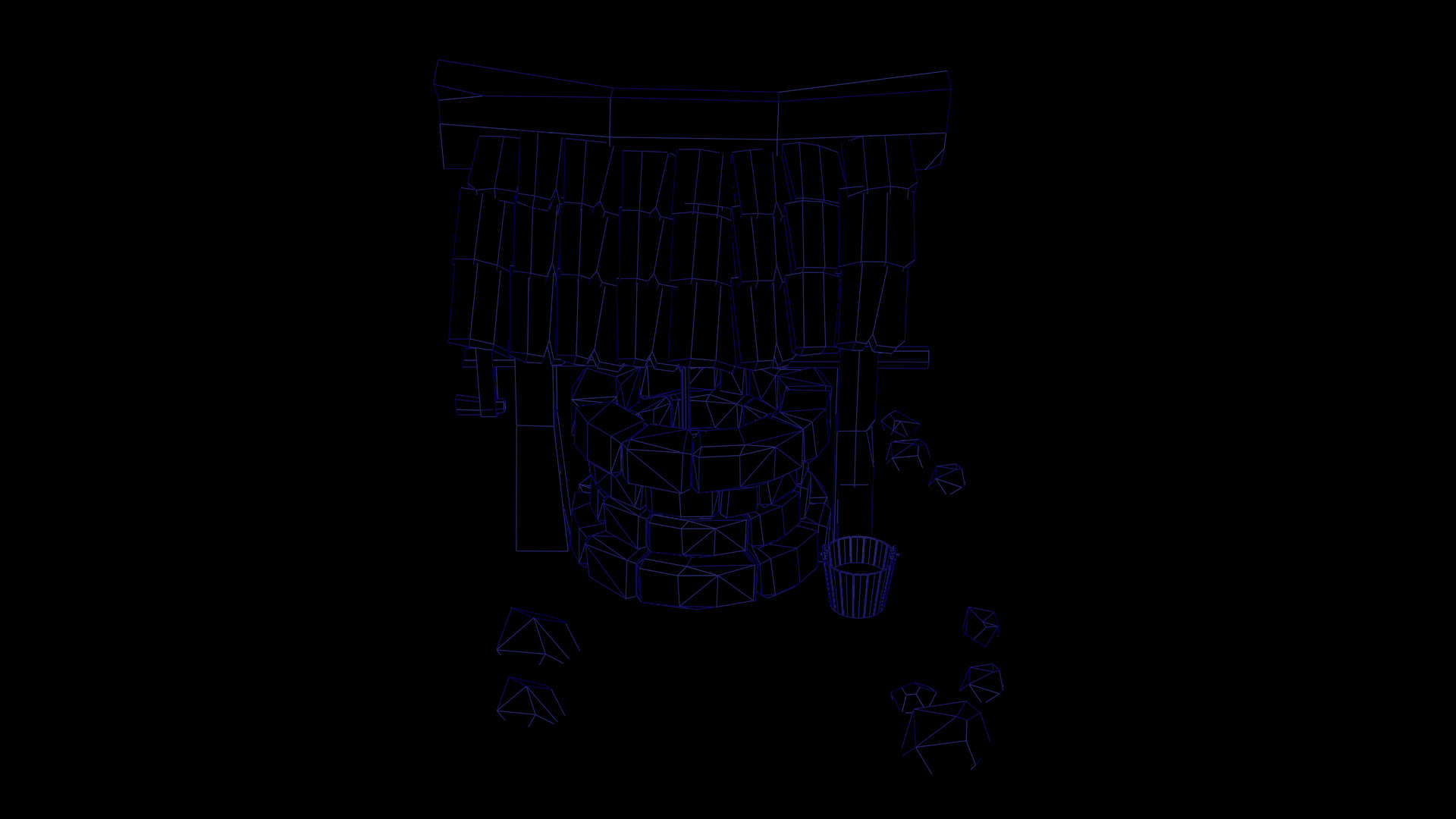 Low Poly Well  Low-poly 3D model_3