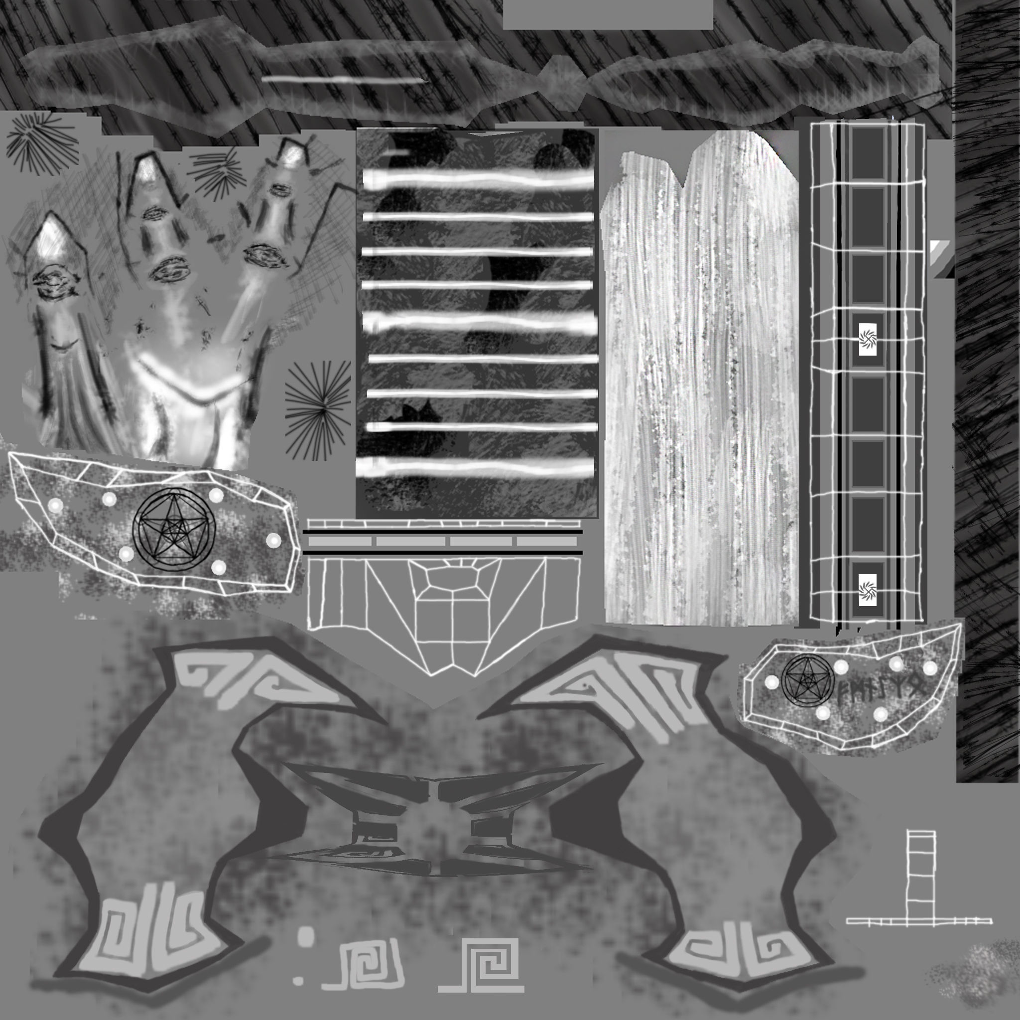 Fantasy Battle Axe Low-poly 3D model_11