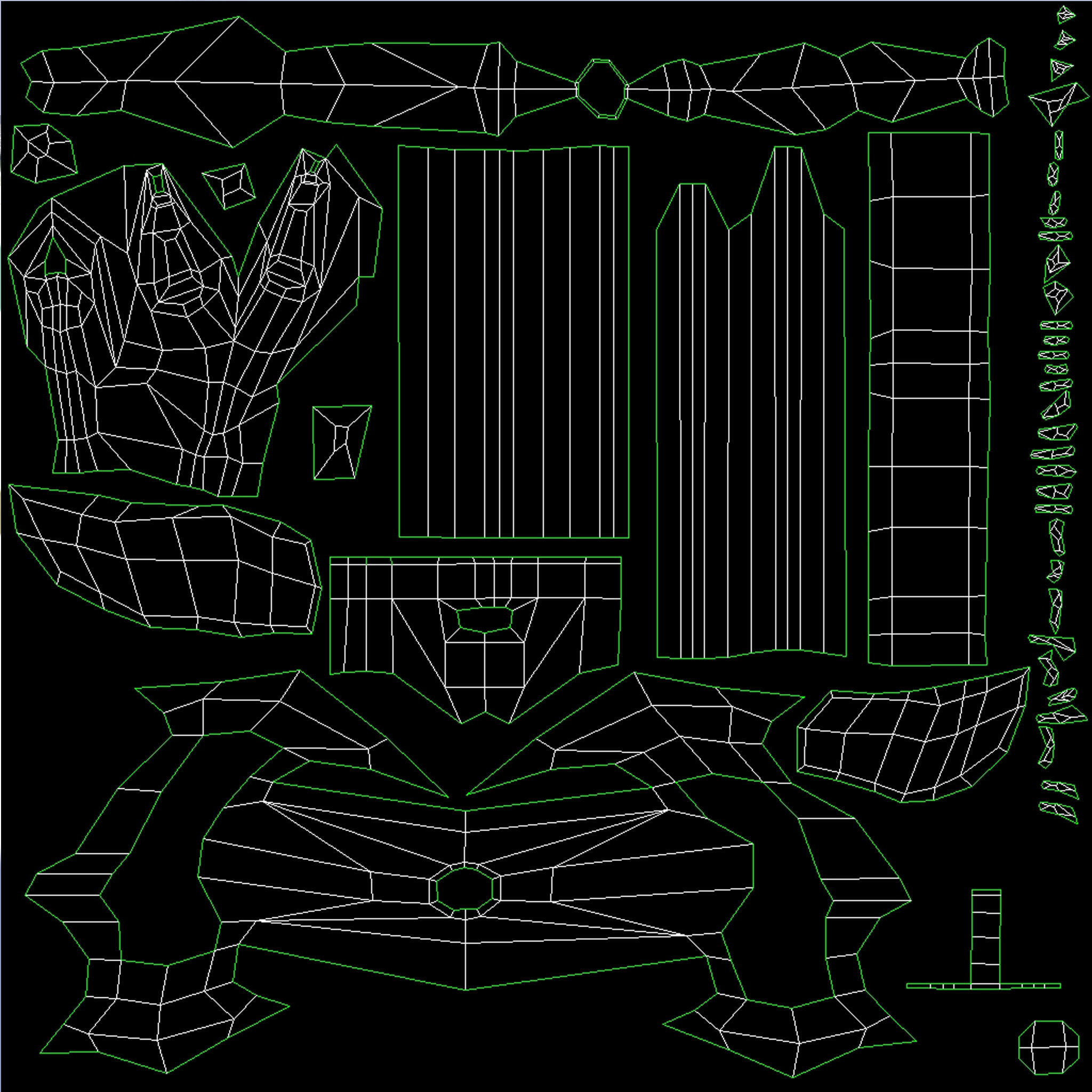 Fantasy Battle Axe Low-poly 3D model_9