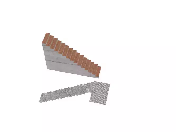 Escalera hormigon y metalica 3D model
