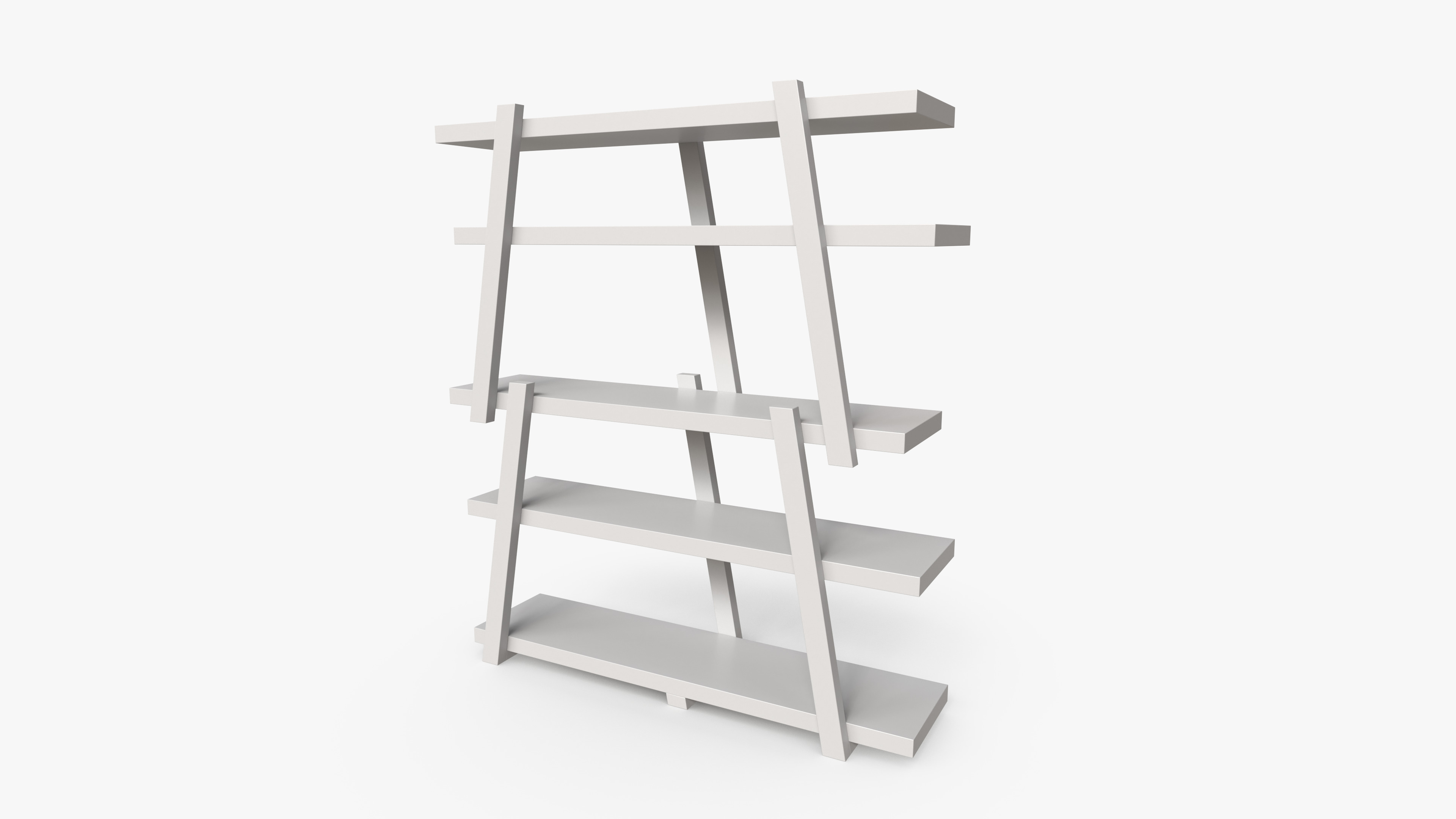 Stylish Wooden Shelves Low-poly 3D model_8