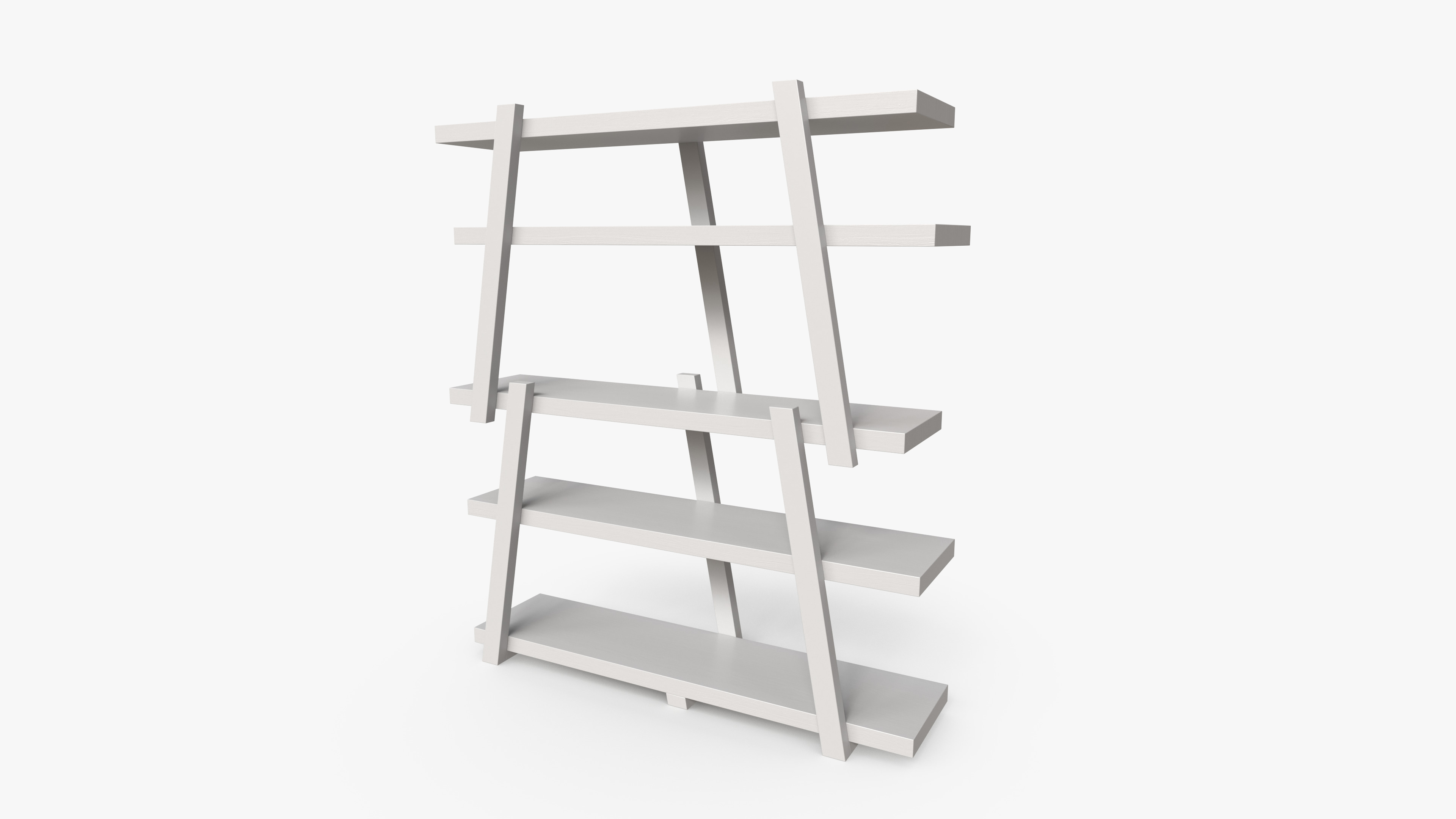 Stylish Wooden Shelves Low-poly 3D model_7