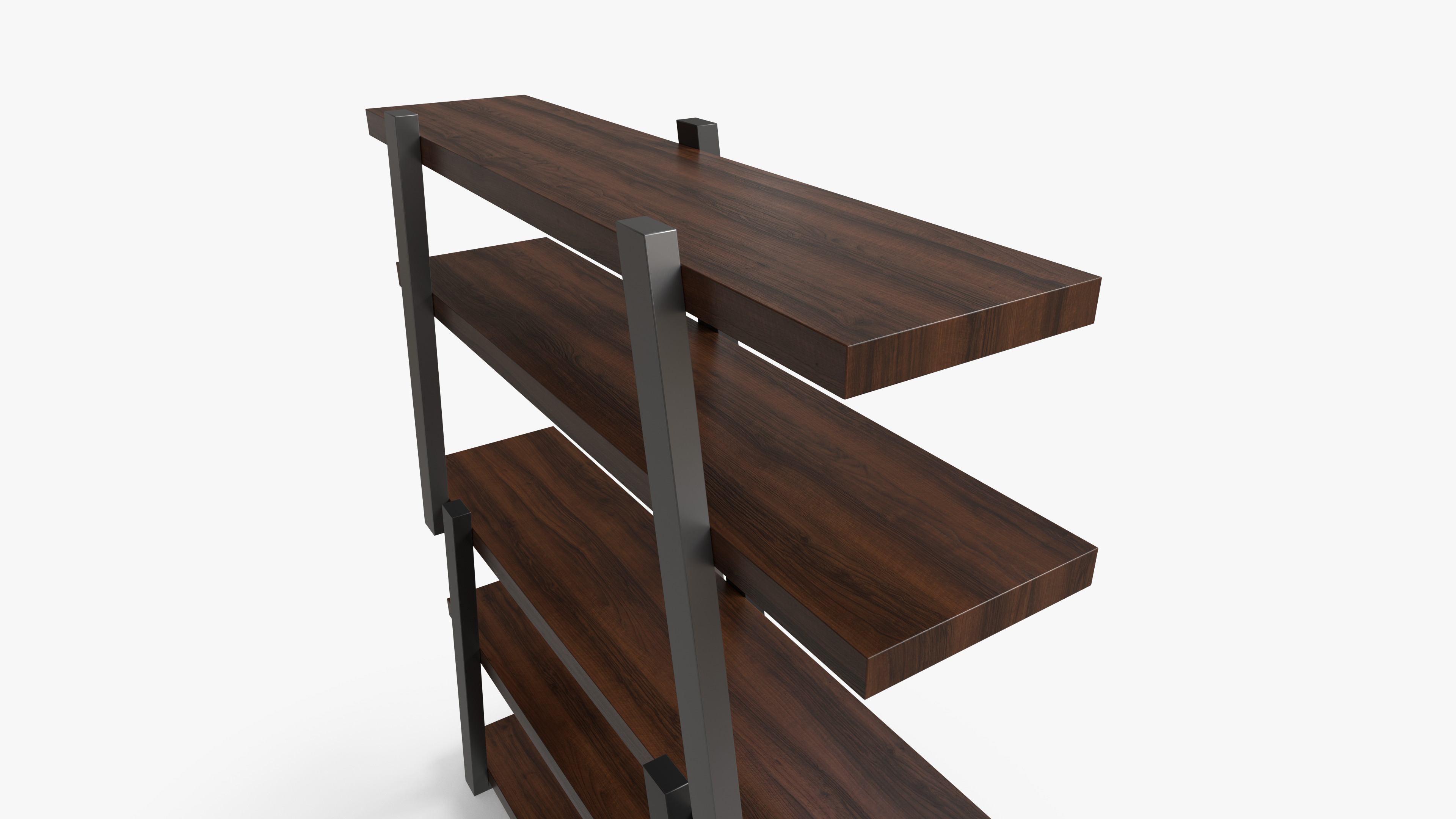 Stylish Wooden Shelves Low-poly 3D model_3