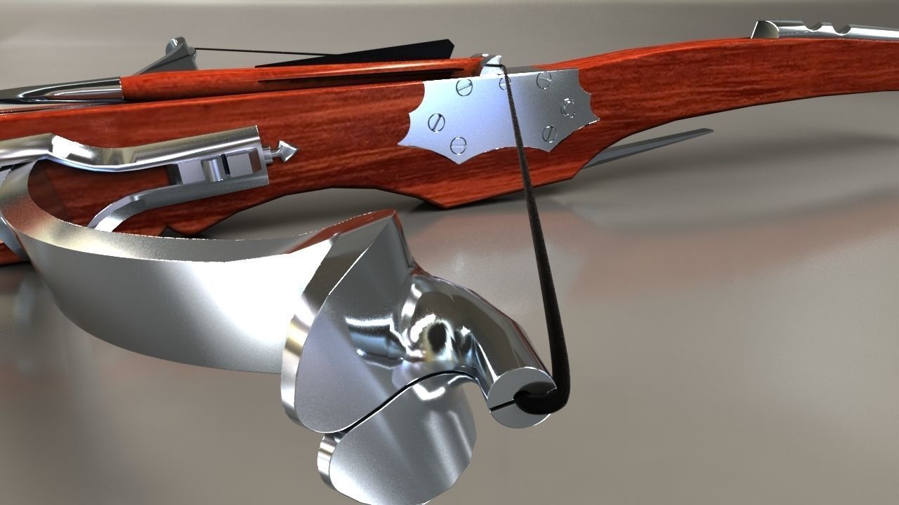 A medieval style crossbow 3D model_4