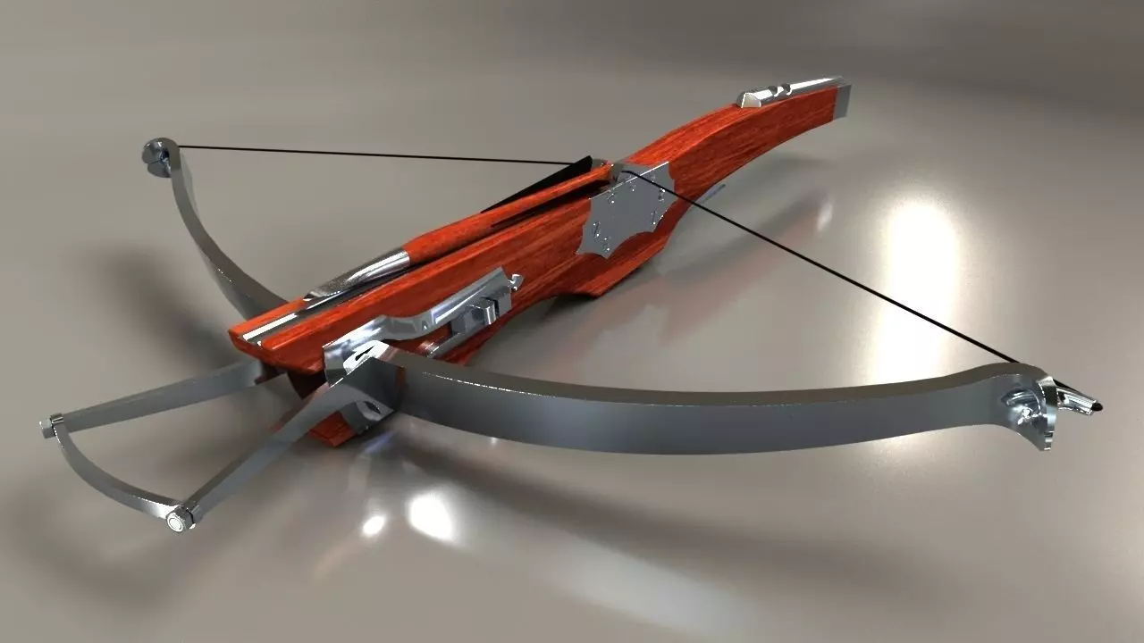 A medieval style crossbow 3D model_0