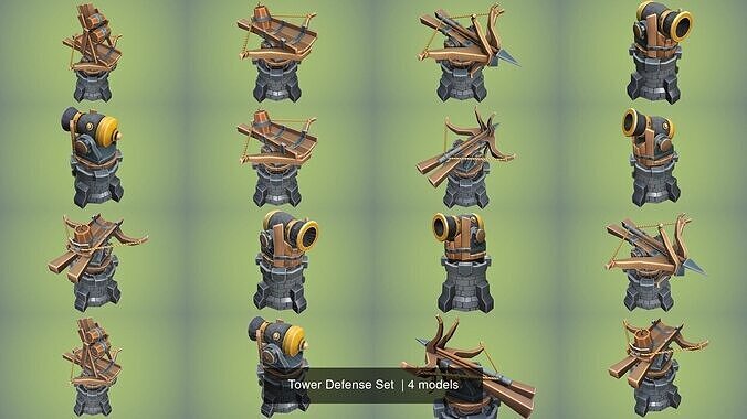 Tower Defense Set  3D Model Collection