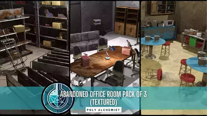 Abandoned Office Room Pack Of 3 - Textured 