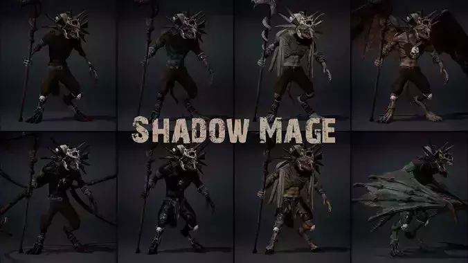 Shadow Mage Low-poly 3D model