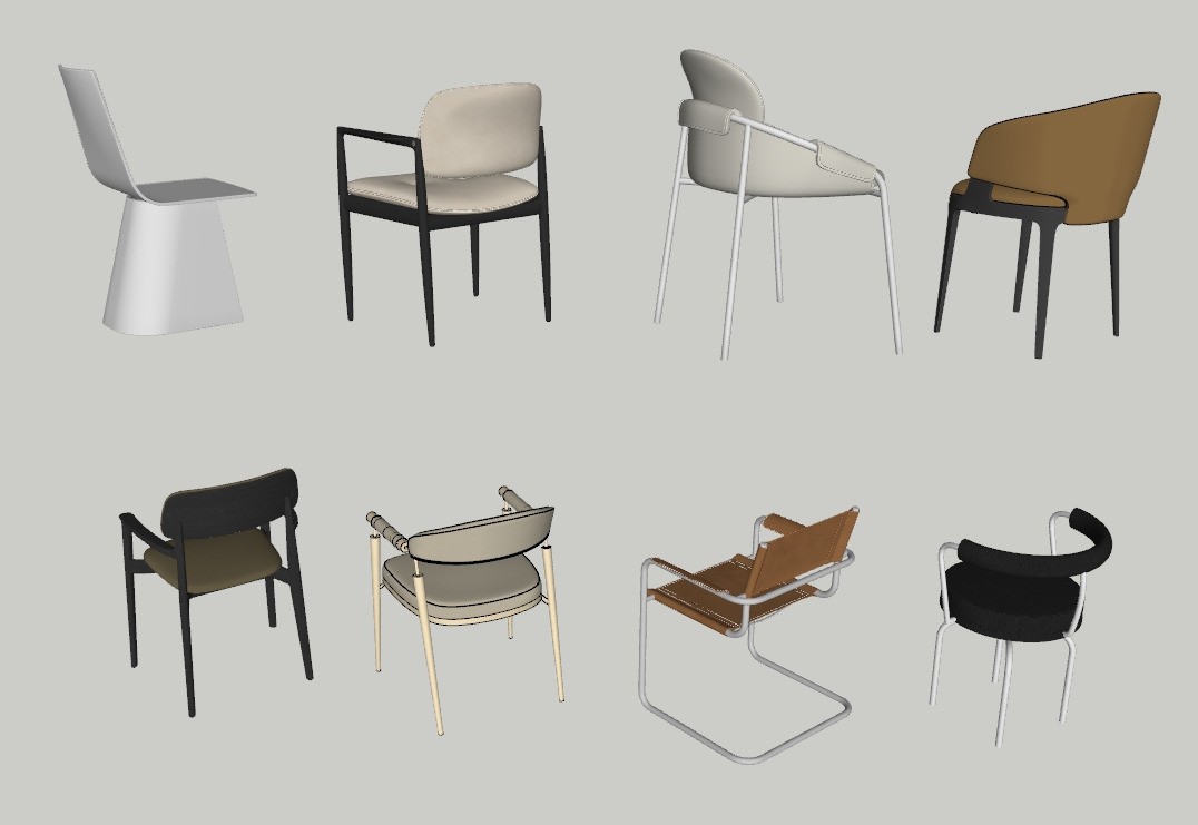 Contemporary Chair Collection 3D model_2
