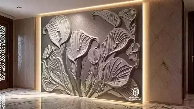 3D CNC Wall Panels Modern Wall Decor Model 02 3D model
