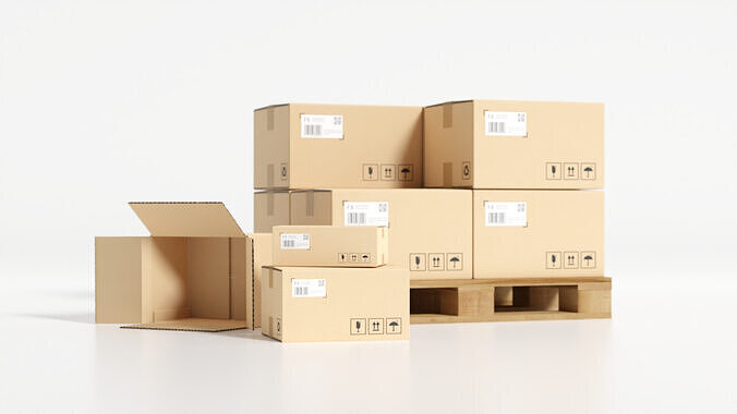 Brown Paper Box - Cardboard box Low-poly 3D model