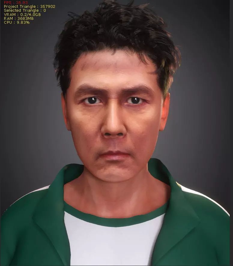 Realistic Lee Jung Jae Squid Game Season 2 Actor Super Model HD 3D model_0