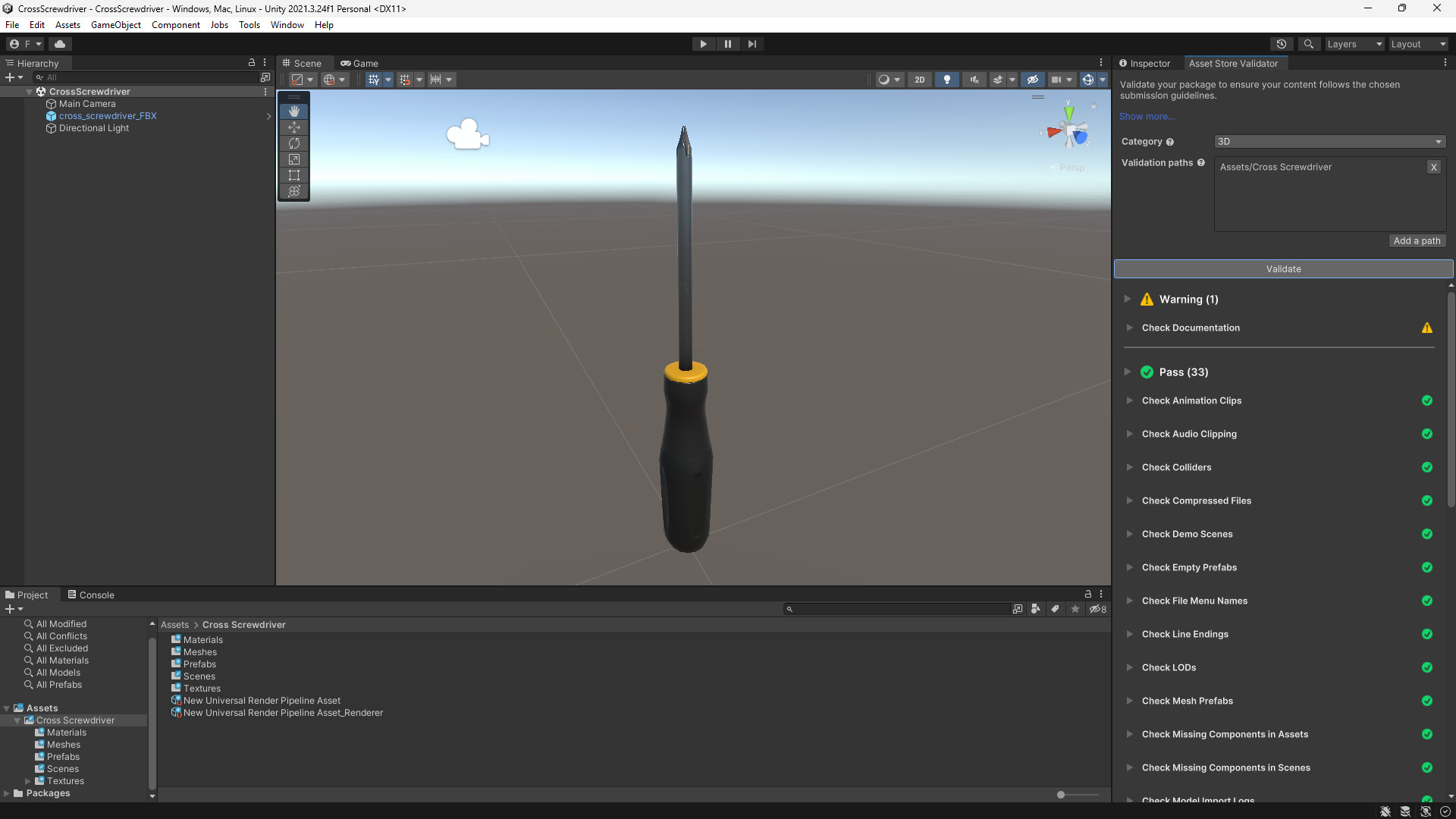 Cross Screwdriver 3D Model Game Ready Optimized Low-poly 3D model_1