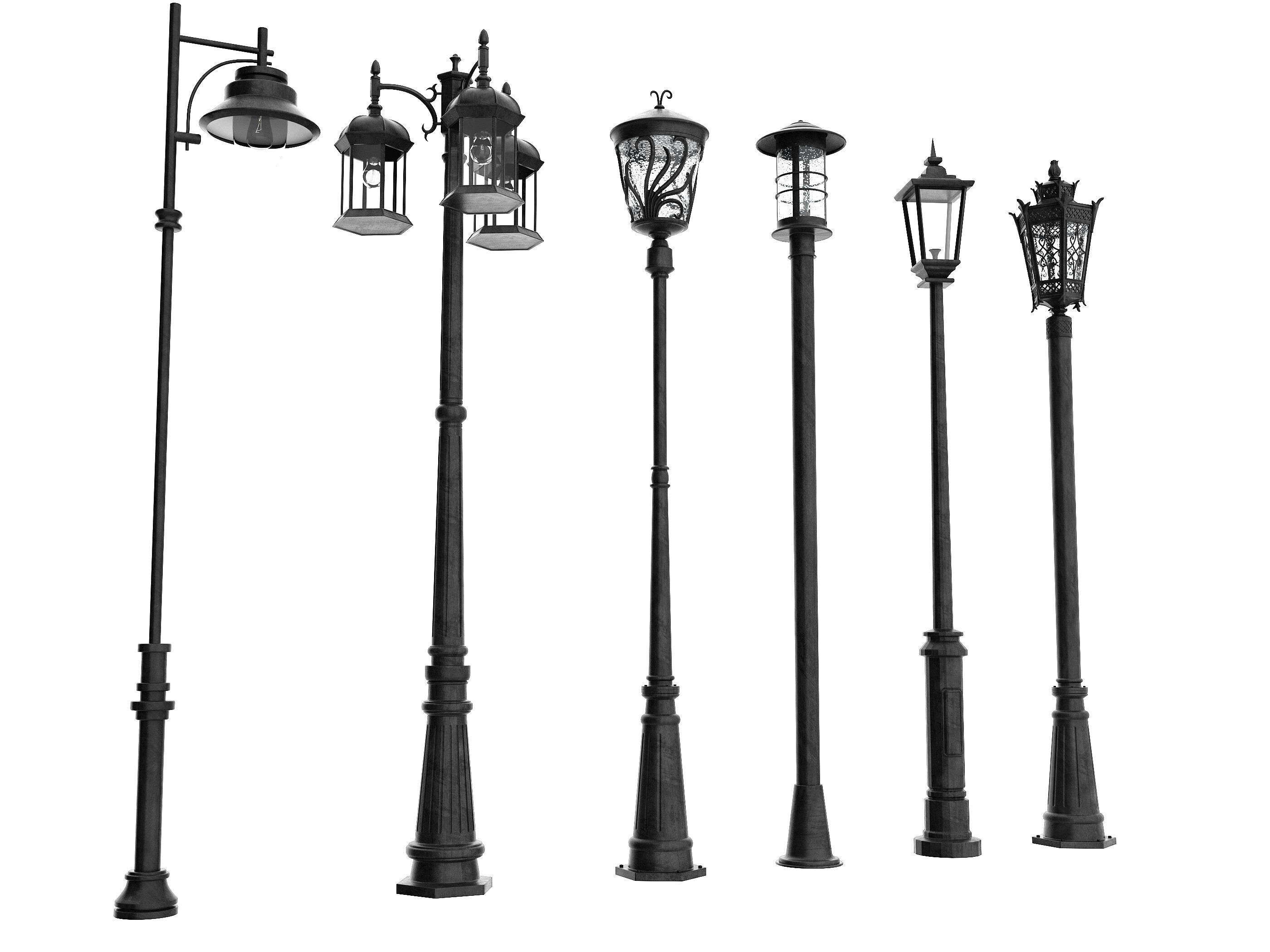 Street Lamp Low-poly 3D model_2