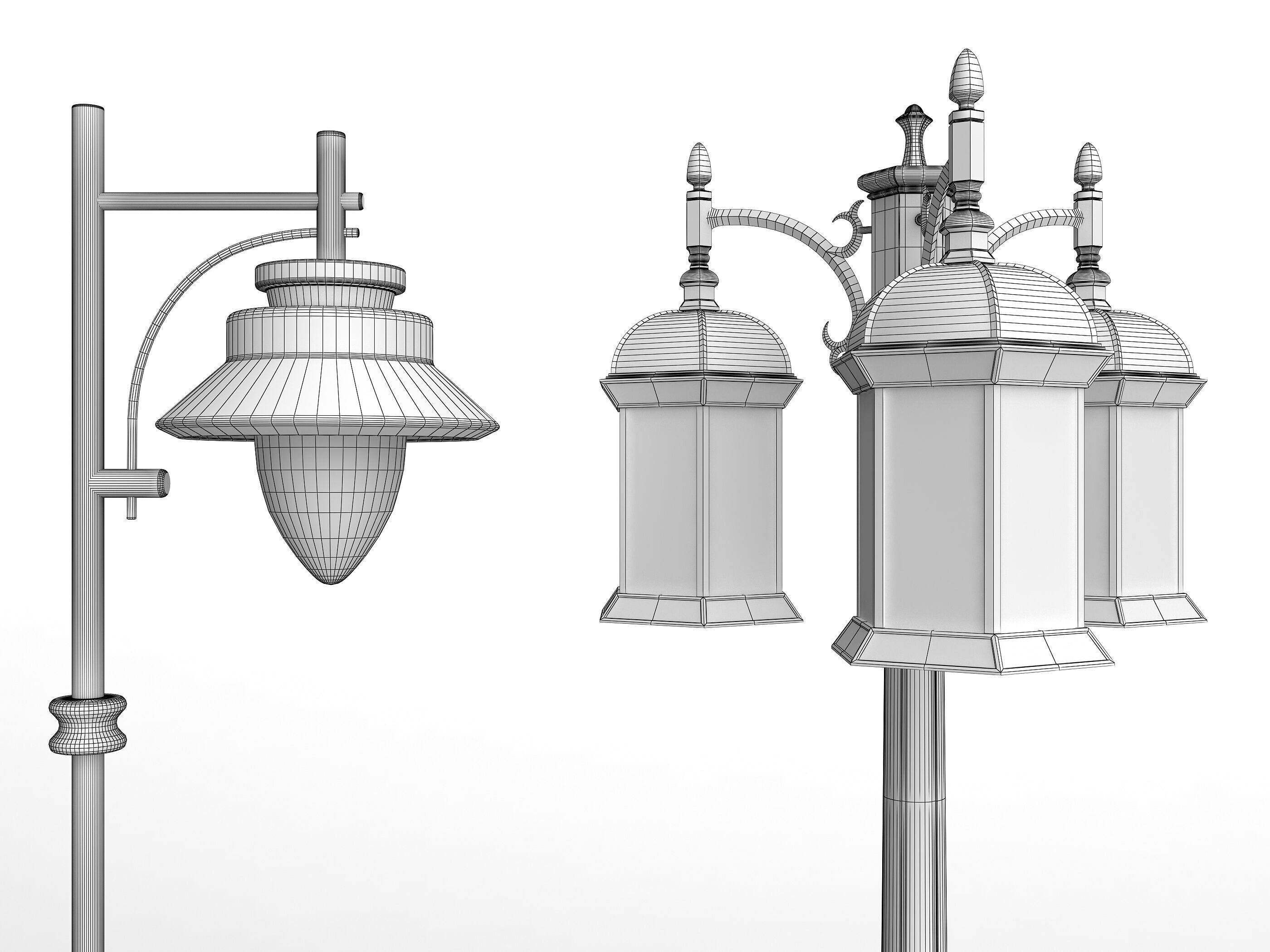 Street Lamp Low-poly 3D model_13