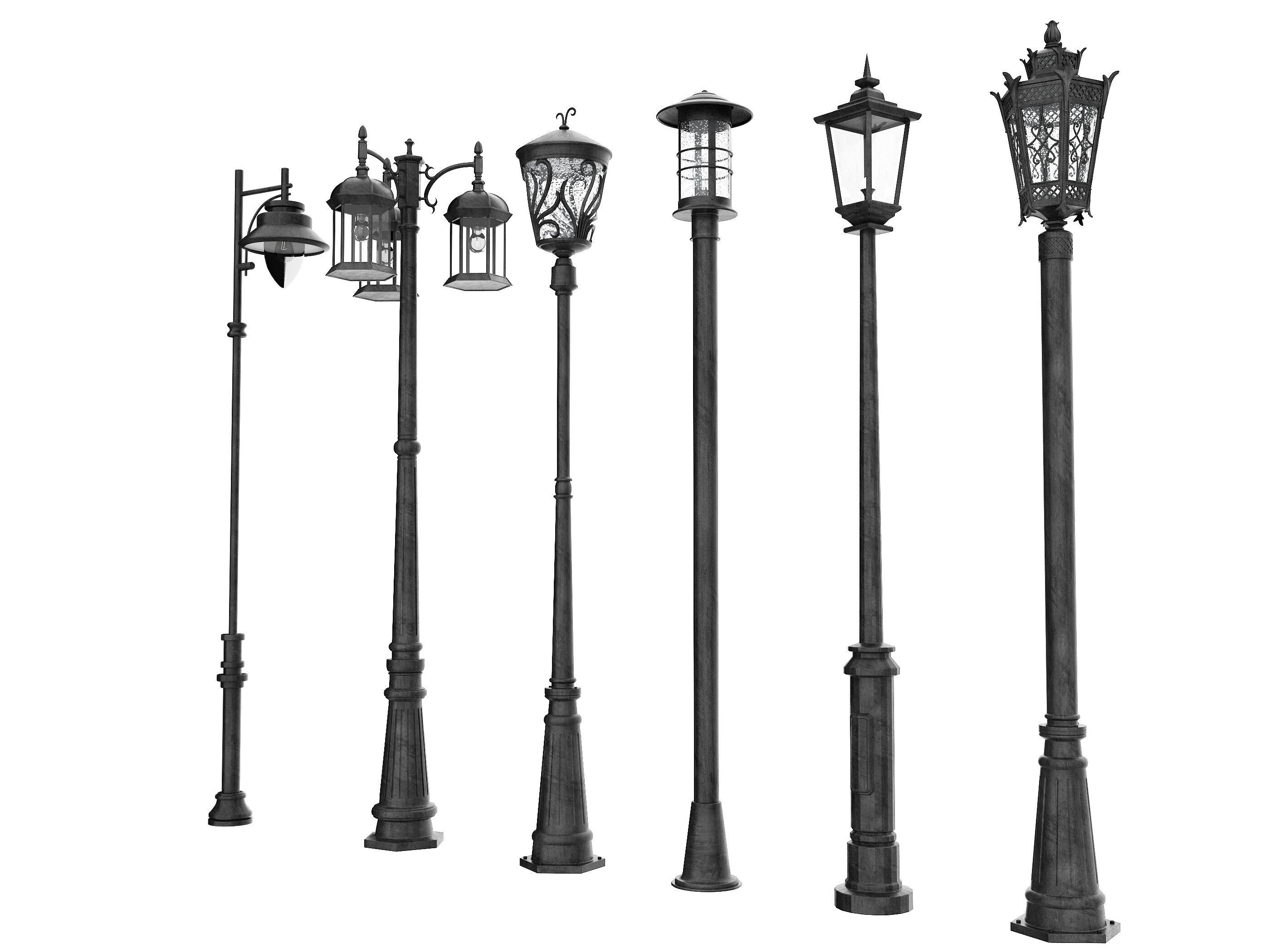 Street Lamp Low-poly 3D model_1