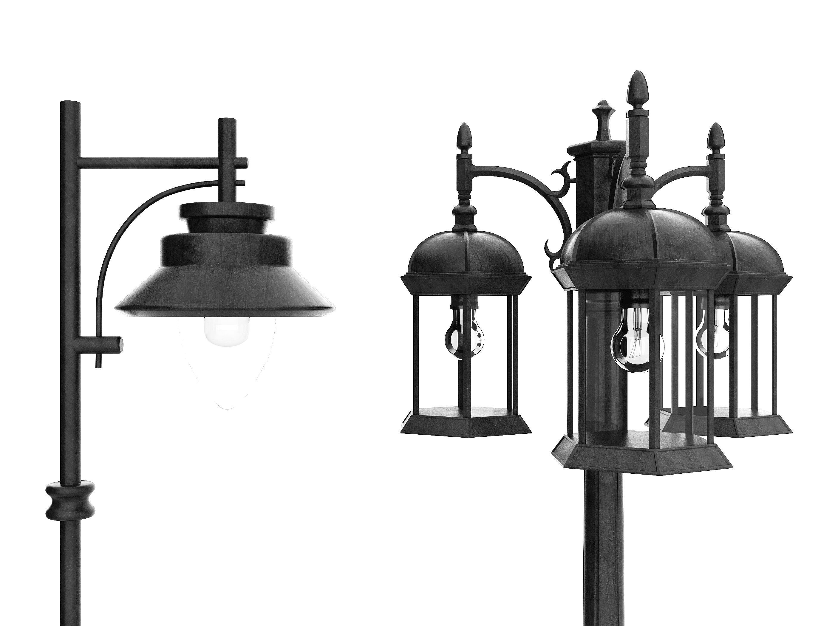 Street Lamp Low-poly 3D model_4