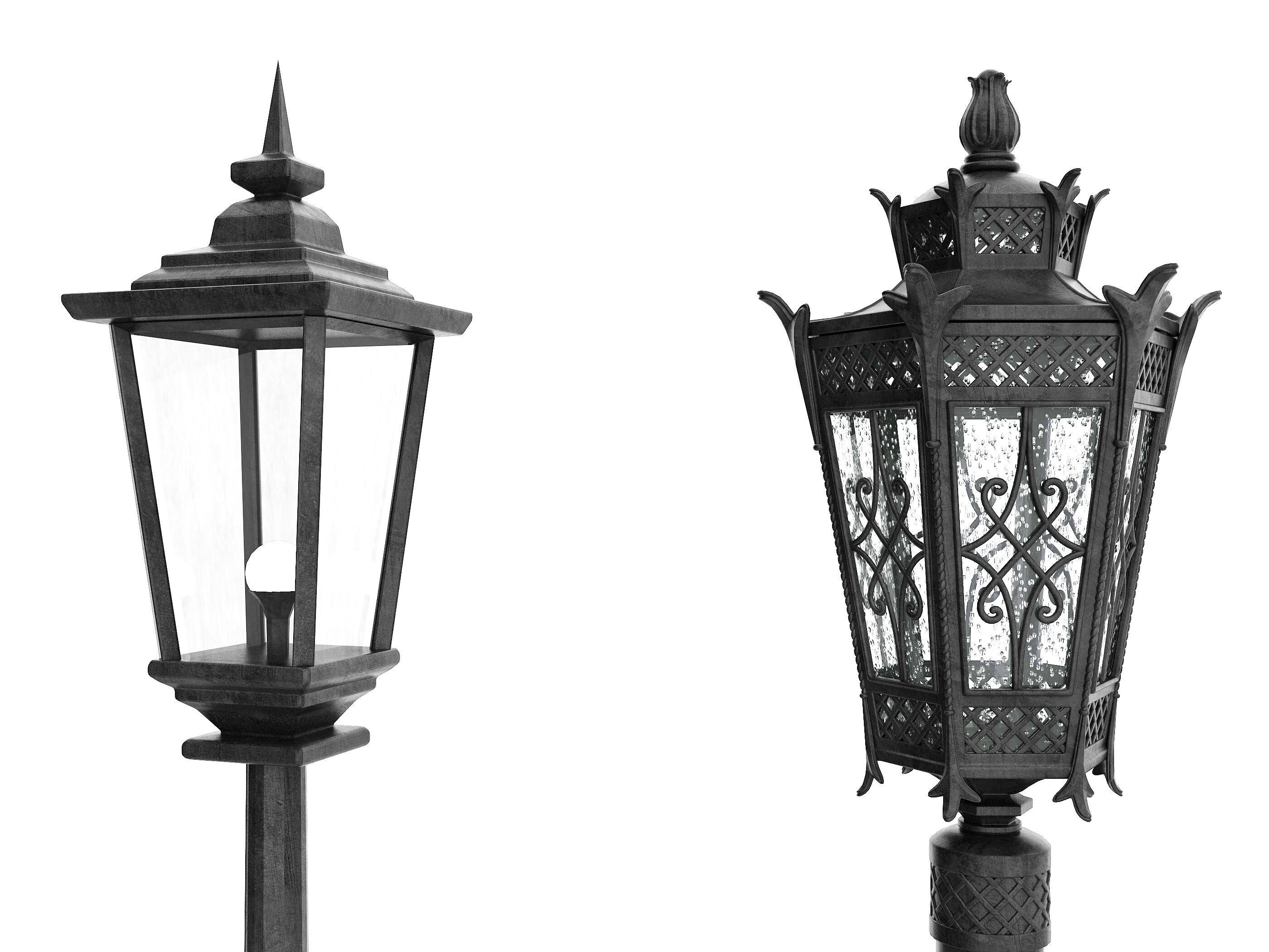 Street Lamp Low-poly 3D model_3