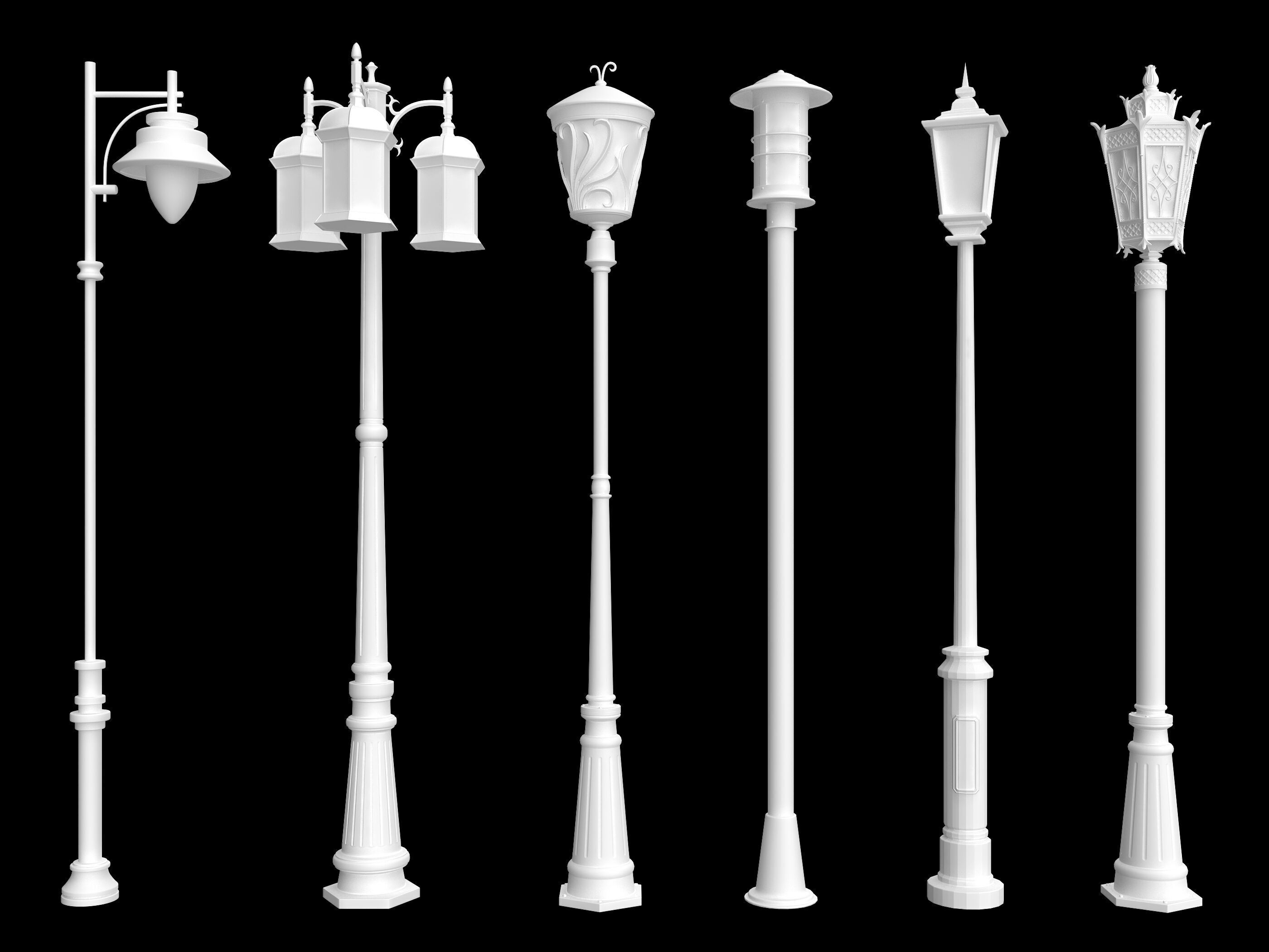 Street Lamp Low-poly 3D model_11