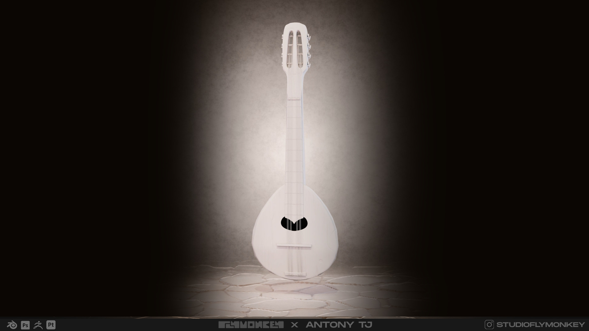 Mandolin Guitar - 3D Model Low-poly 3D model_3