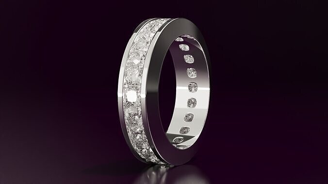 channel set cushion square eternity band N03 54EU size 3D print model
