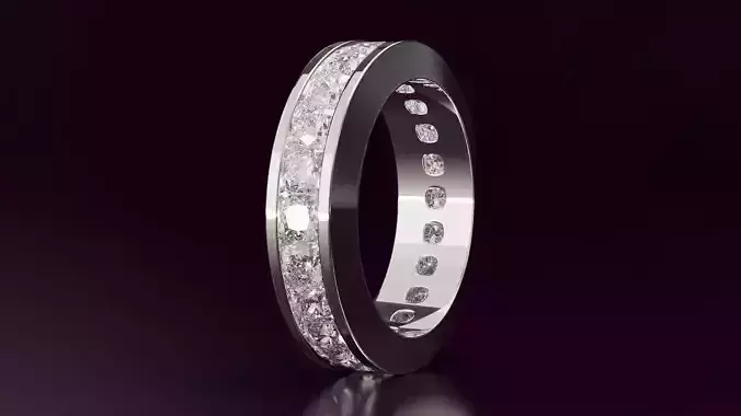 channel set cushion square eternity band N03 54EU size 3D print model