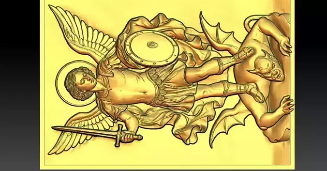 1 Archangel Michael CNC Relief Model 3D print model