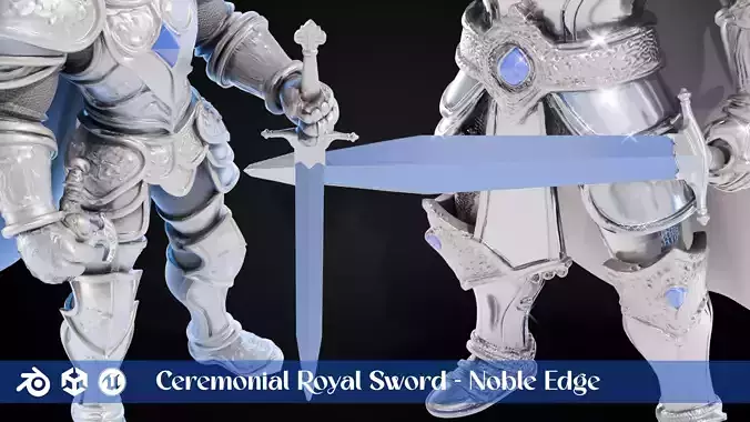 Stylized Sword - Ceremonial Royal Noble Edge - Game Ready
