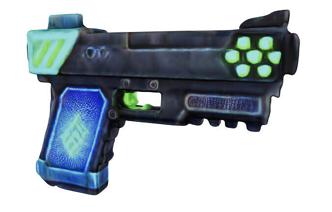Pixelated Handgun Free low-poly 3D model