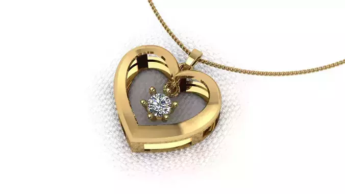A pendant made in the shape of a heart