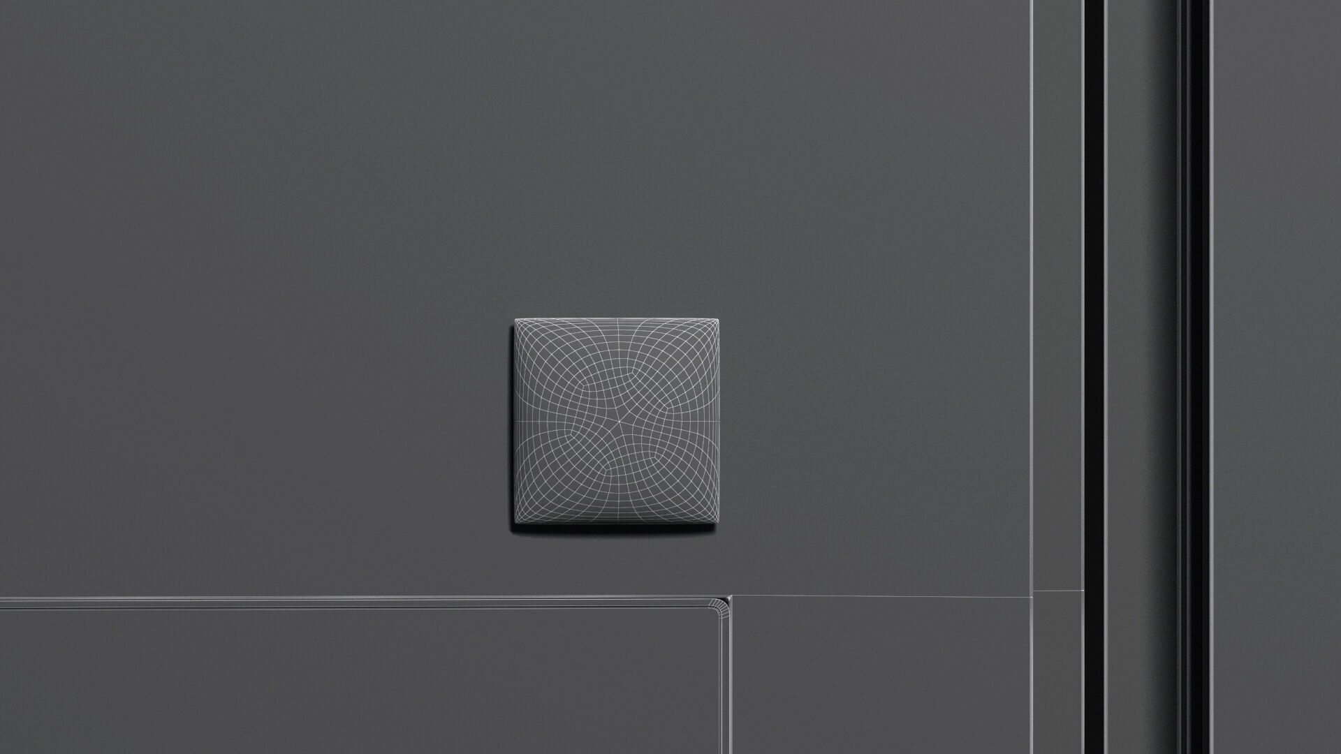 White Square Fridge Magnet - magnetic souvenir on refrigerator  3D model_8