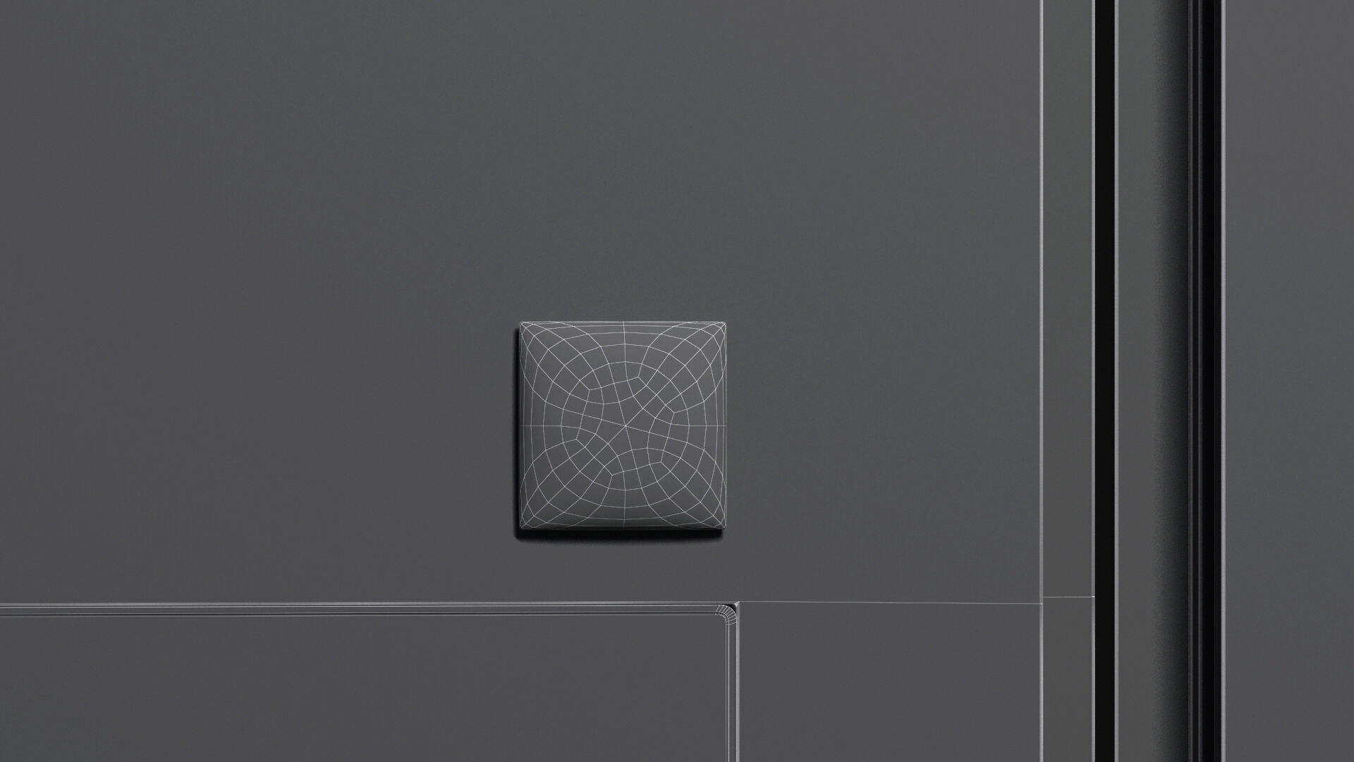 White Square Fridge Magnet - magnetic souvenir on refrigerator  3D model_7